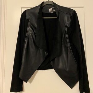 KUT from the Kloth Faux Leather Drape Front Jacket